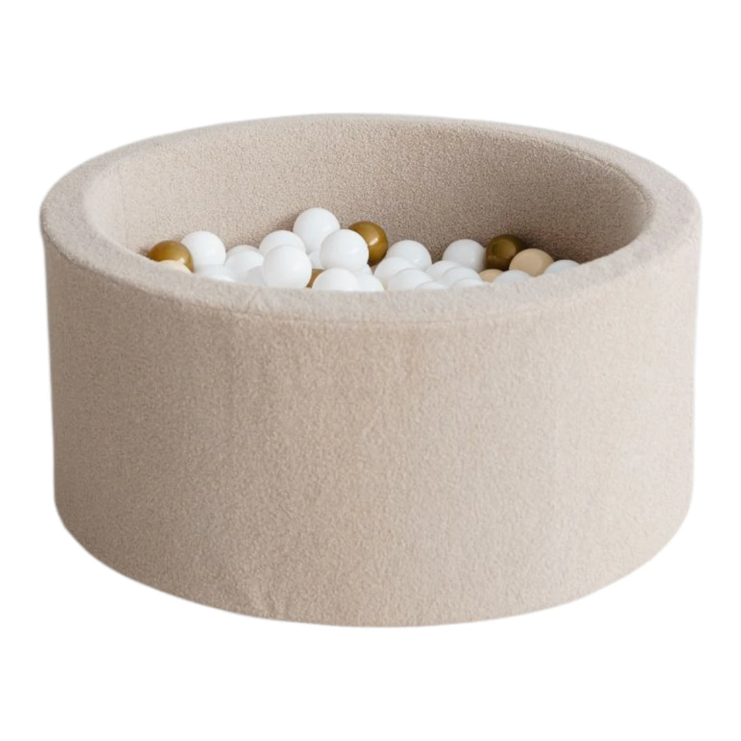 Monio for Kids Beige Boucle Round Ball Pit