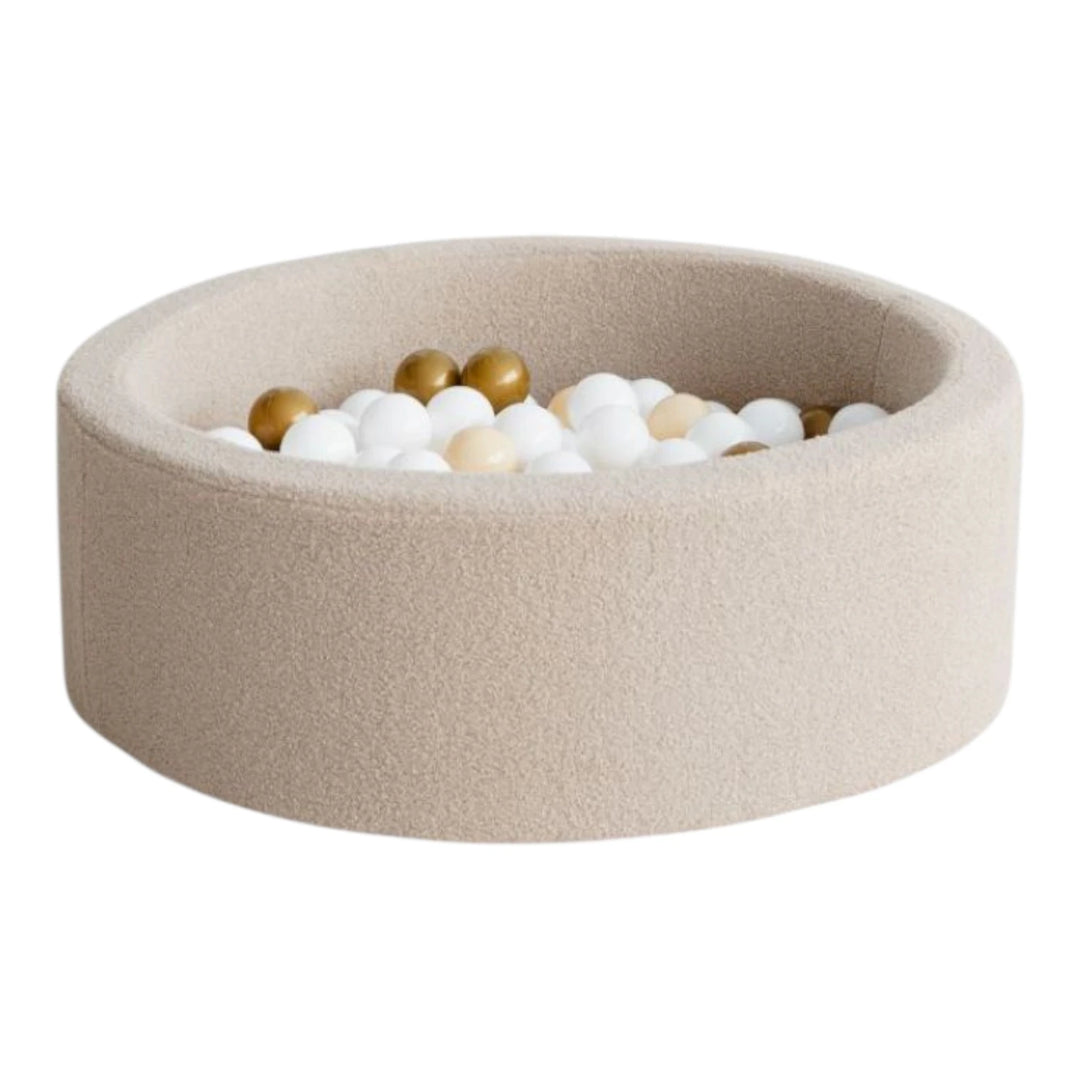 Monio for Kids Beige Boucle Round Ball Pit