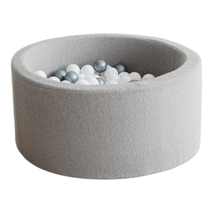 Monio for Kids Grey Boucle Round Ball Pit