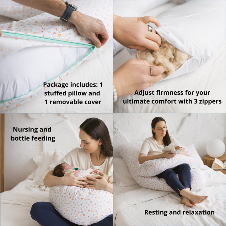 MINICAMP U-shaped maternity pillow in milk white, additional view