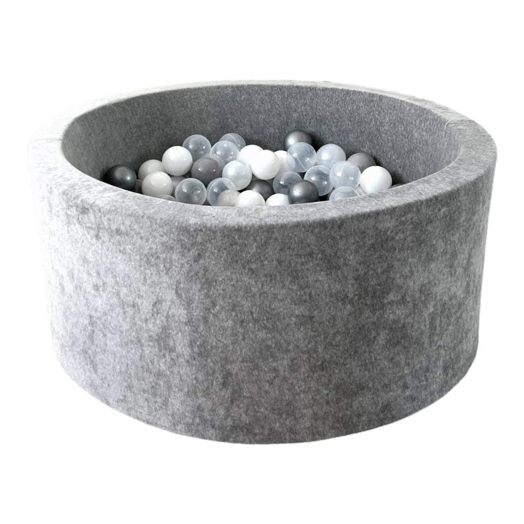 Monio for Kids Grey Velvet Round Ball Pit