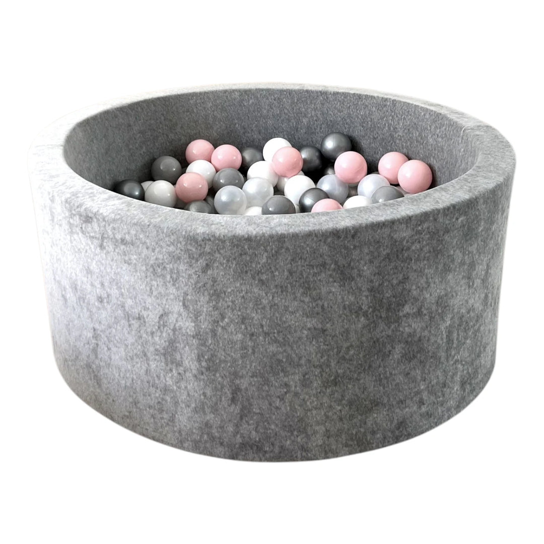 Monio for Kids Grey Velvet Round Ball Pit