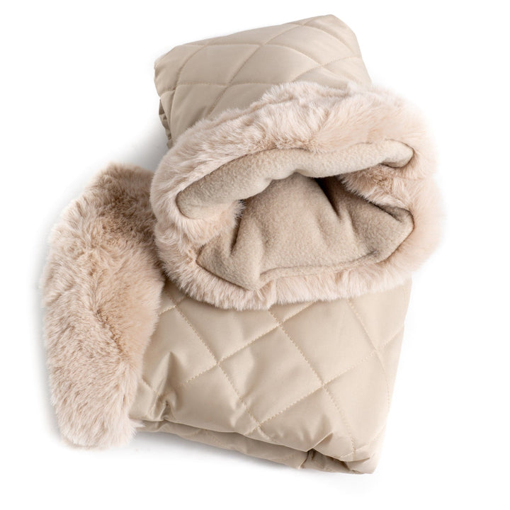 Roma Pram Fur Hand Mitts - Feather, hand mitt detail 1