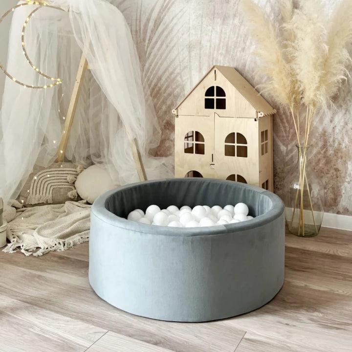 Monio for Kids Grey Cotton Trinity Round Ball Pit