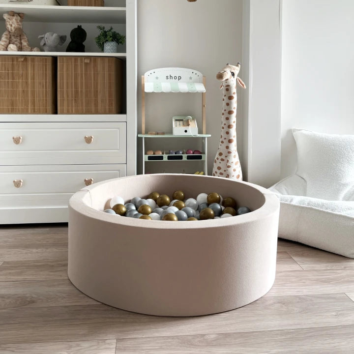 Monio for Kids Beige Cotton Round Ball Pit