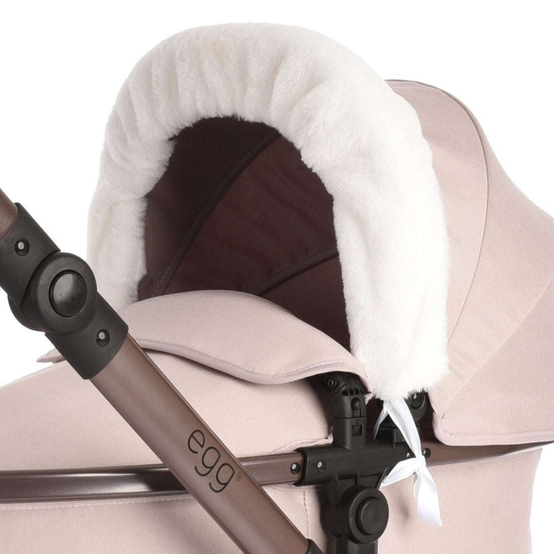Roma Dolls Pram Hood Fur - White, supplier gallery view 3