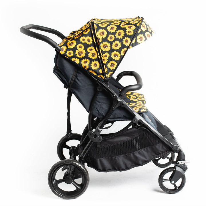 Roma Gemini 2 double pushchair in Sunflower, rear view