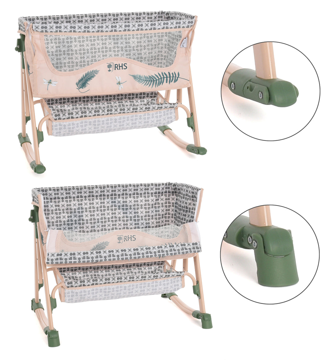 Roma RHS Bedside Crib - Fern - main product photo