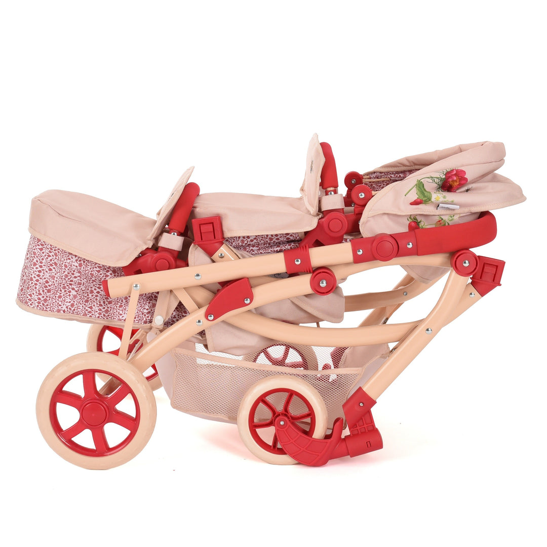 Roma RHS Twin Dolls Pram - Flora - detail photo