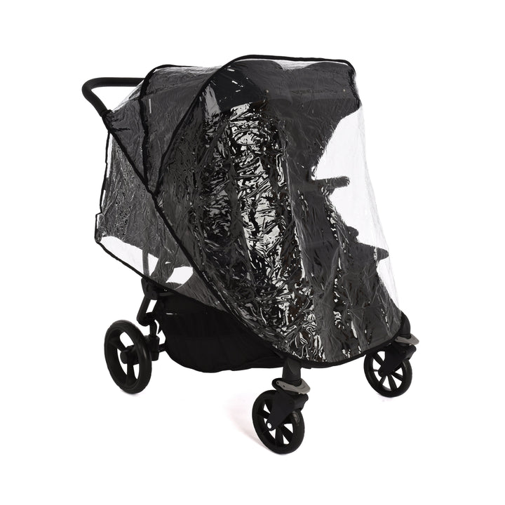Roma Gemini 2 double pushchair in Jet Black, hood detail