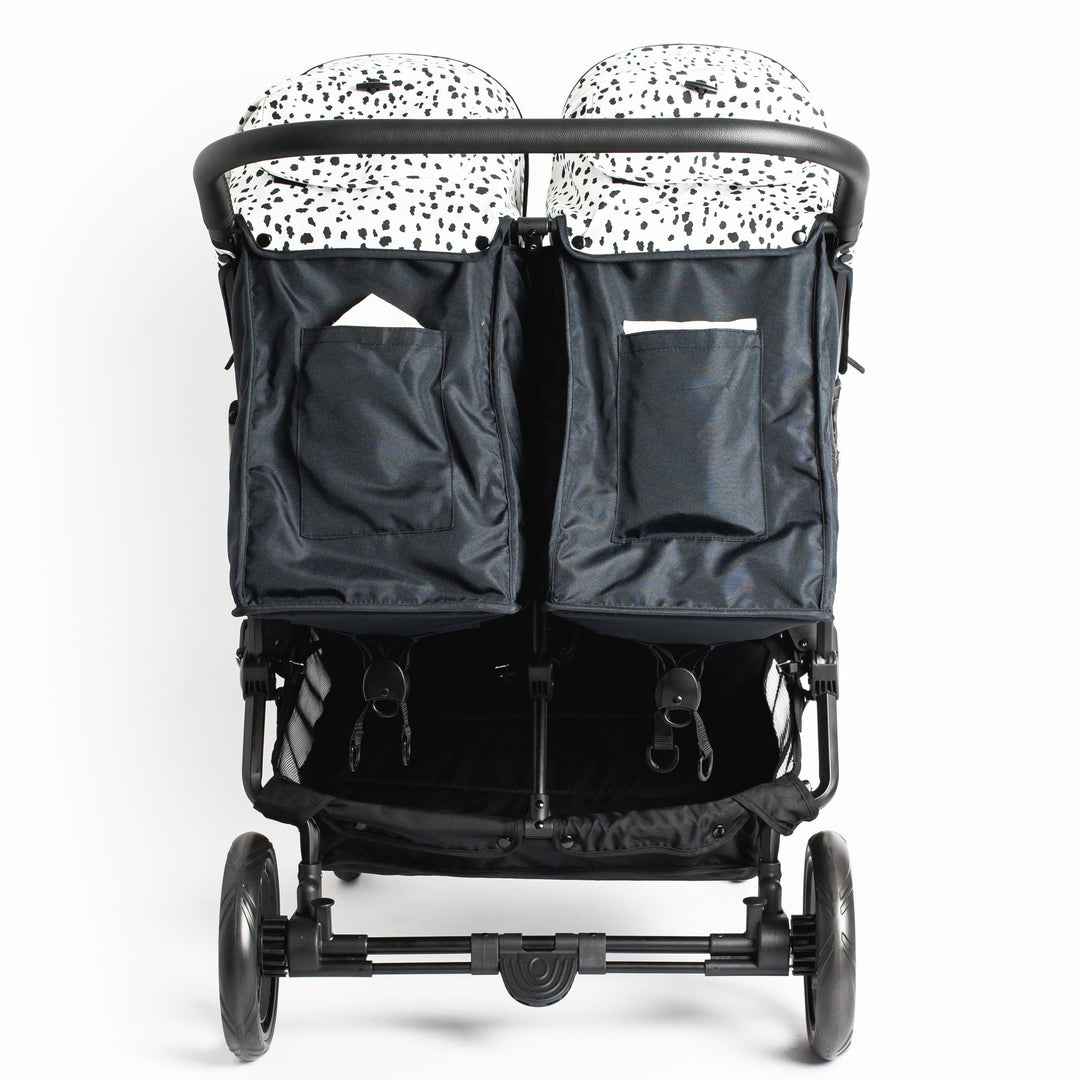 Roma Gemini 2 double pushchair in Dalmatian, rear view