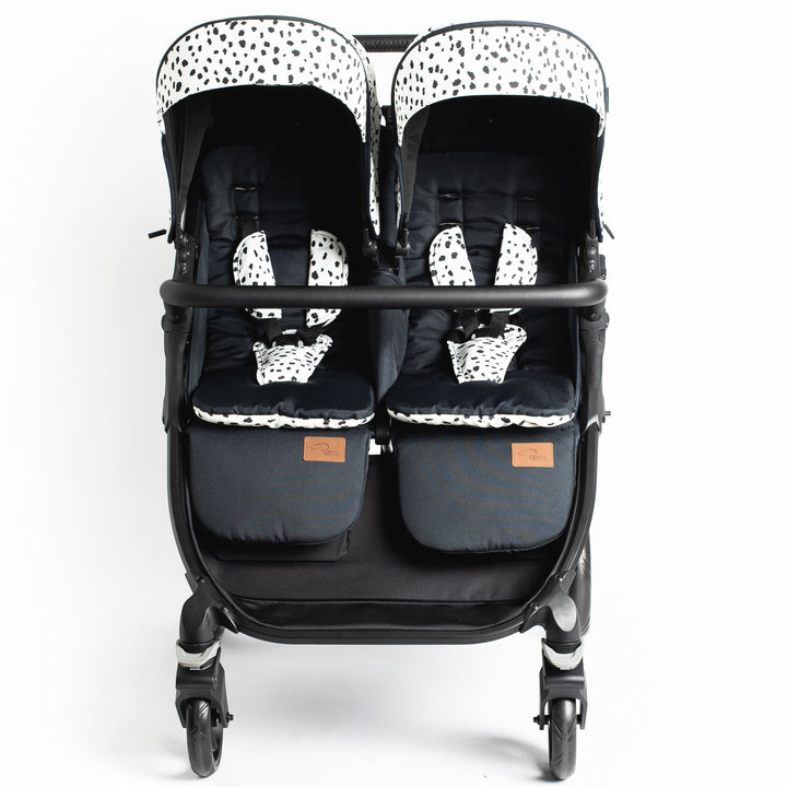 Roma Gemini 2 double pushchair in Dalmatian, front view