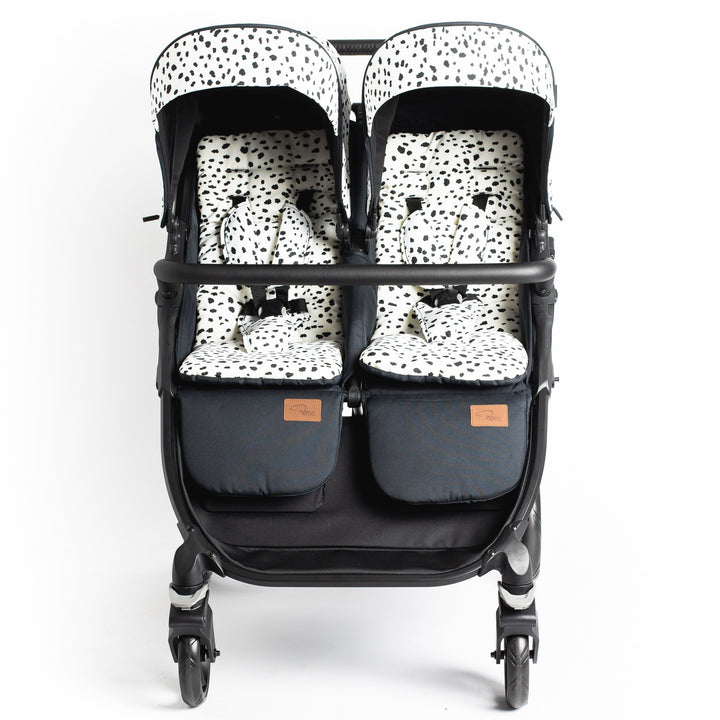 Roma Gemini 2 double pushchair in Dalmatian, front print liner detail
