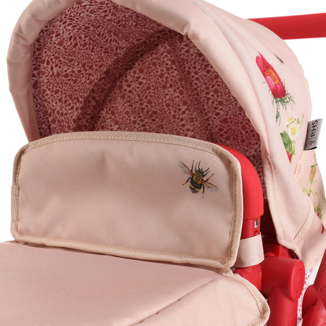 Roma RHS Twin Dolls Pram - Flora - detail photo