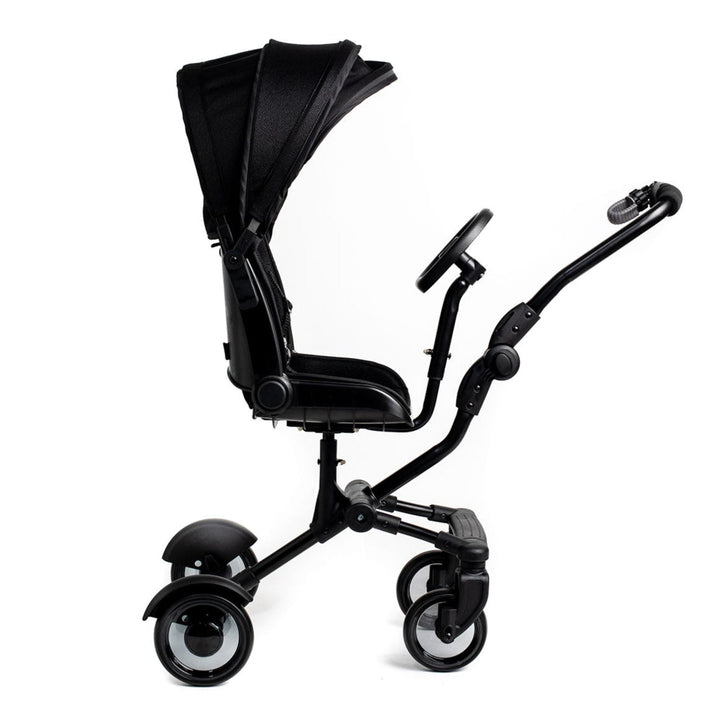 Roma Side Rider buggy board attached to a pushchair chassis, side view