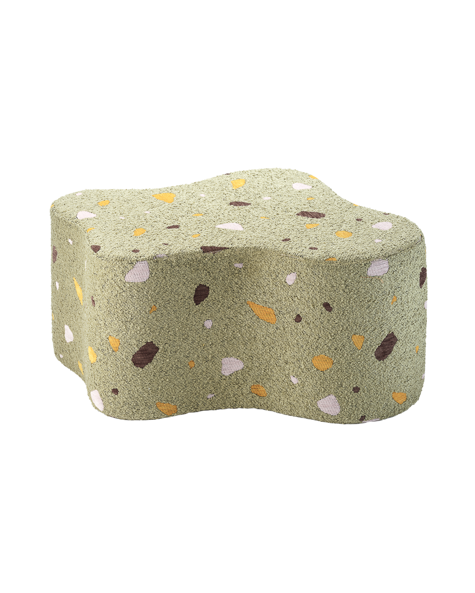 Cream Wigiwama Cloud Pouffe with tonal embroidered detail pattern