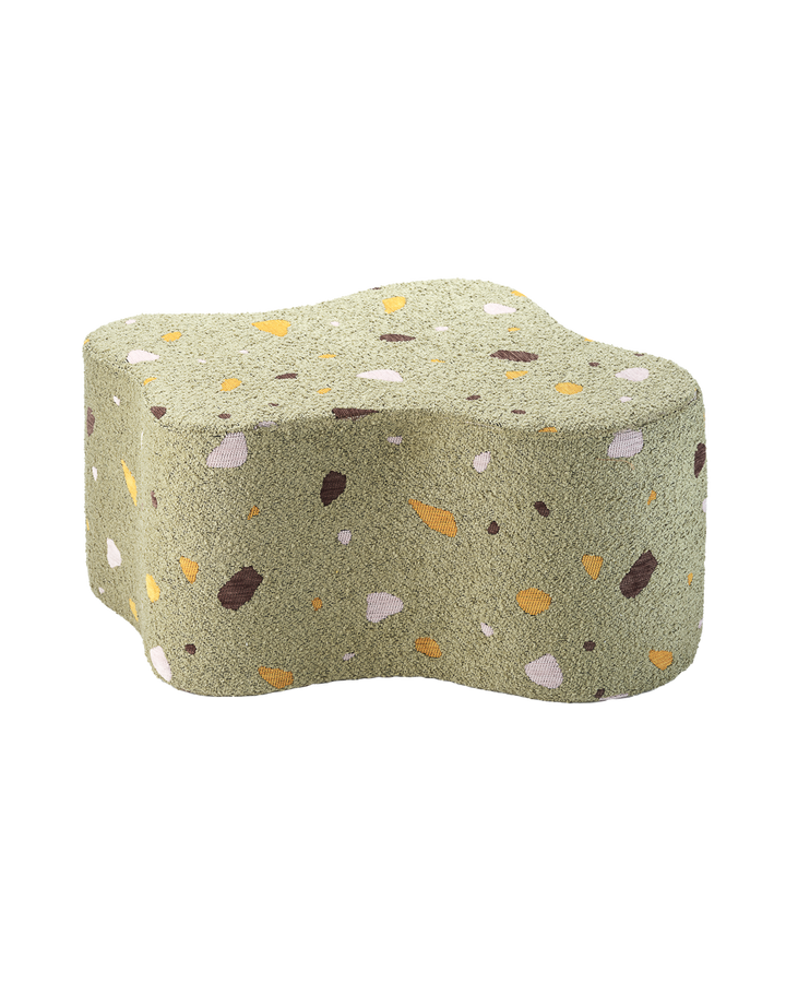 Cream Wigiwama Cloud Pouffe with tonal embroidered detail pattern
