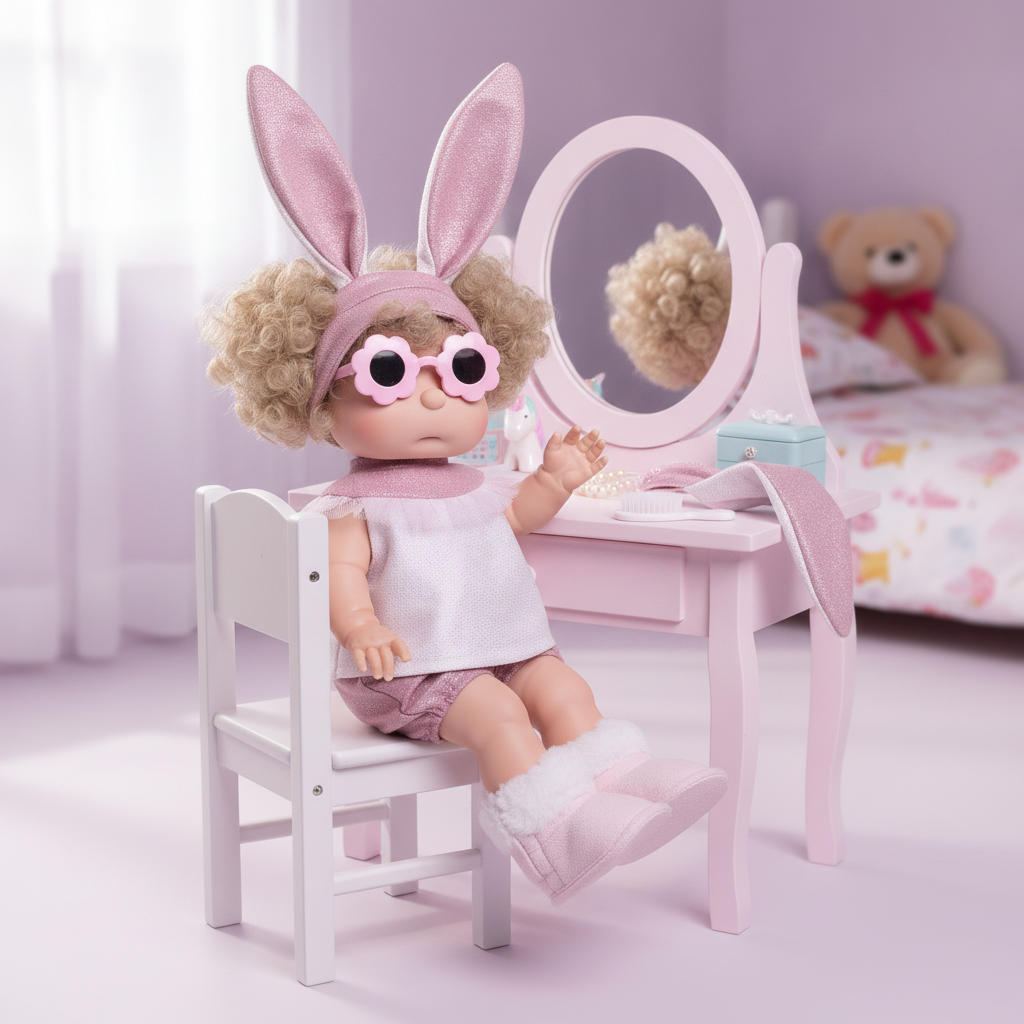 Styling session - Antonio Juan Iris Glitter Bunny Fashion Doll, 38cm, Nestoro
