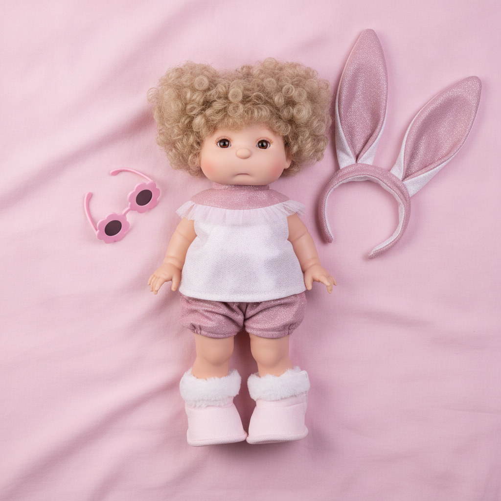 Ready to wear together - Antonio Juan Iris Glitter Bunny Fashion Doll, 38cm, Nestoro