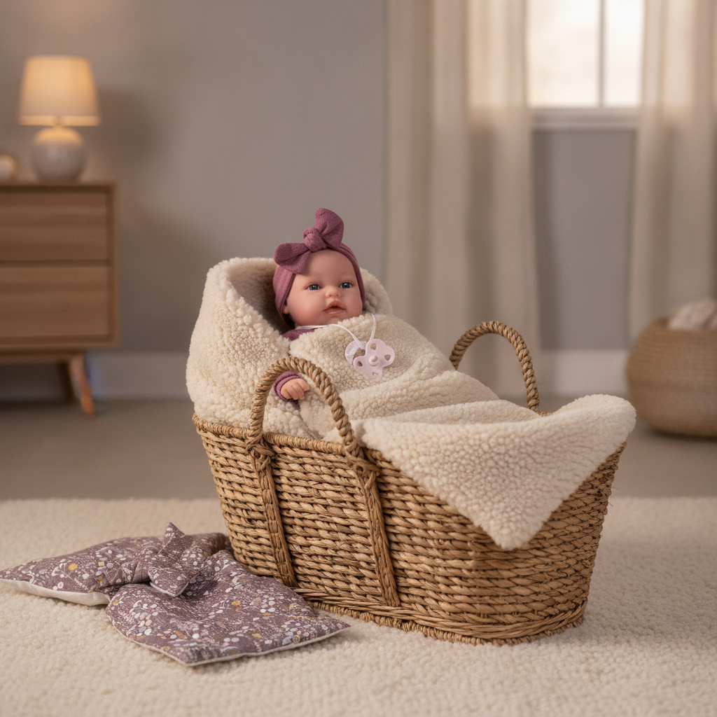 Tucked in for bedtime - Antonio Juan Toneta Little Words Doll with Sleeping Bag, 33cm, Nestoro
