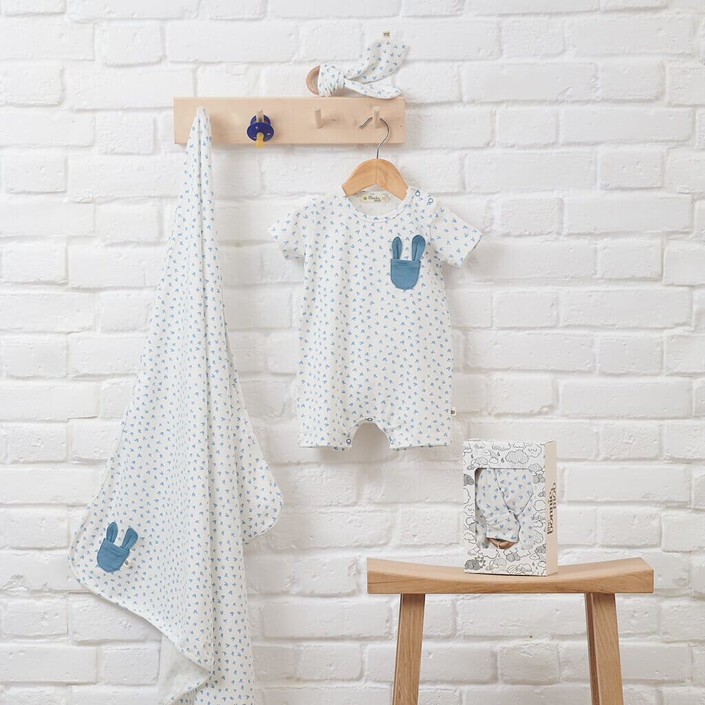 Blue Bunny Shorty Playsuit Baby One-Pieces The Bonnie Mob 