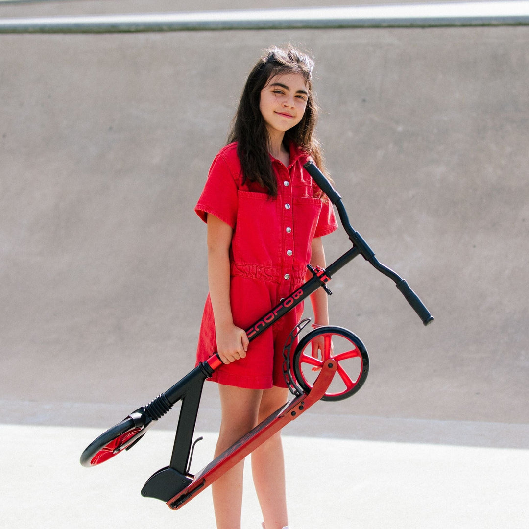 BOLDCUBE Big 2 Wheel Scooter Burgundy Mini Bee Big Wheeler