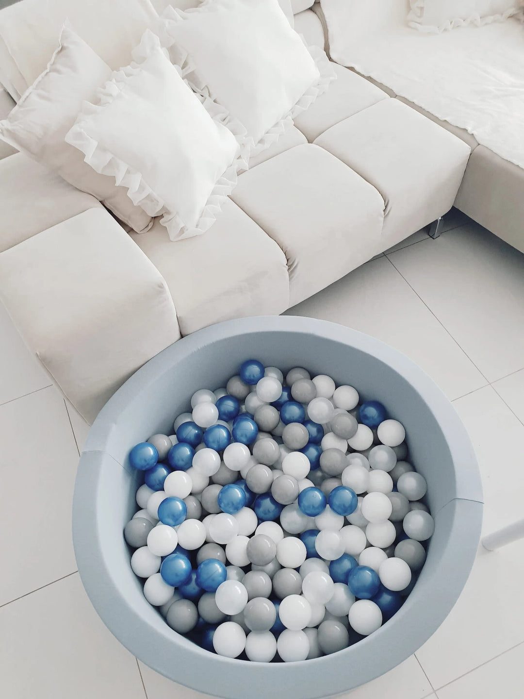 Monio for Kids Blue Cotton Round Ball Pit