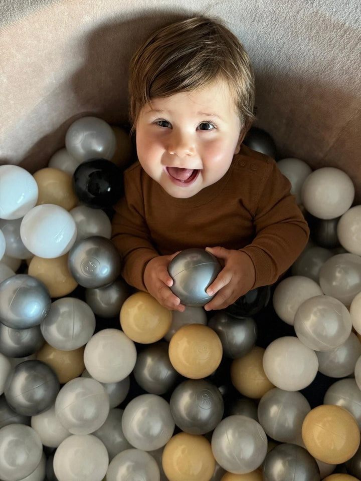 Monio for Kids Beige Velvet Round Ball Pit
