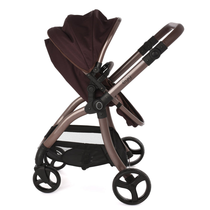 Roma Egg® Dolls Pram in Mulberry, rear view of the toy pram