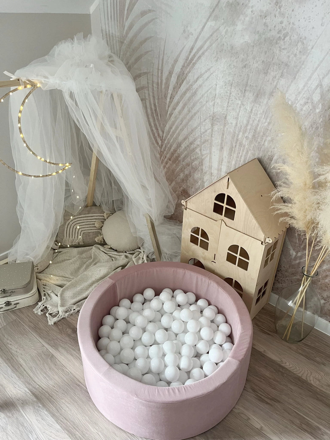Monio for Kids Pink Cotton Trinity Round Ball Pit