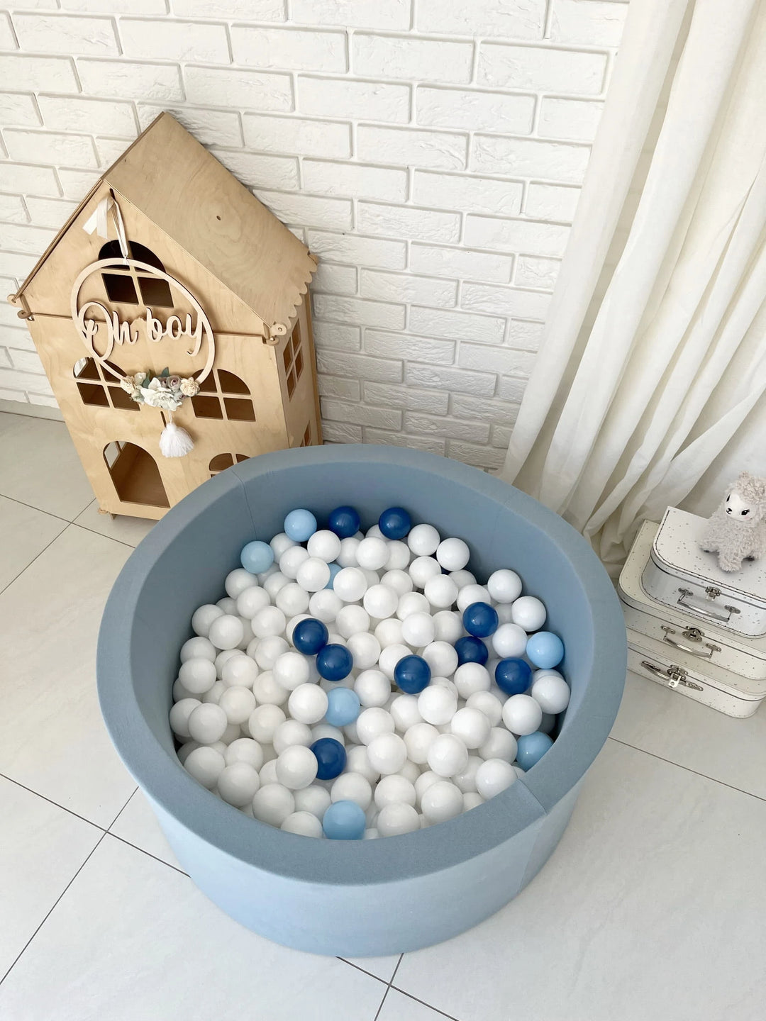 Monio for Kids Blue Cotton Round Ball Pit