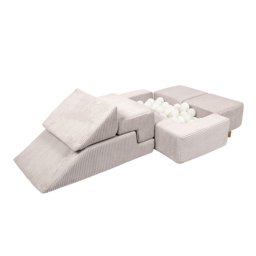 MeowBaby Aesthetic Bricks Kids Sofa - Ecru
