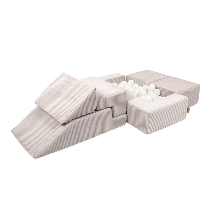 MeowBaby Aesthetic Bricks Kids Sofa - Ecru