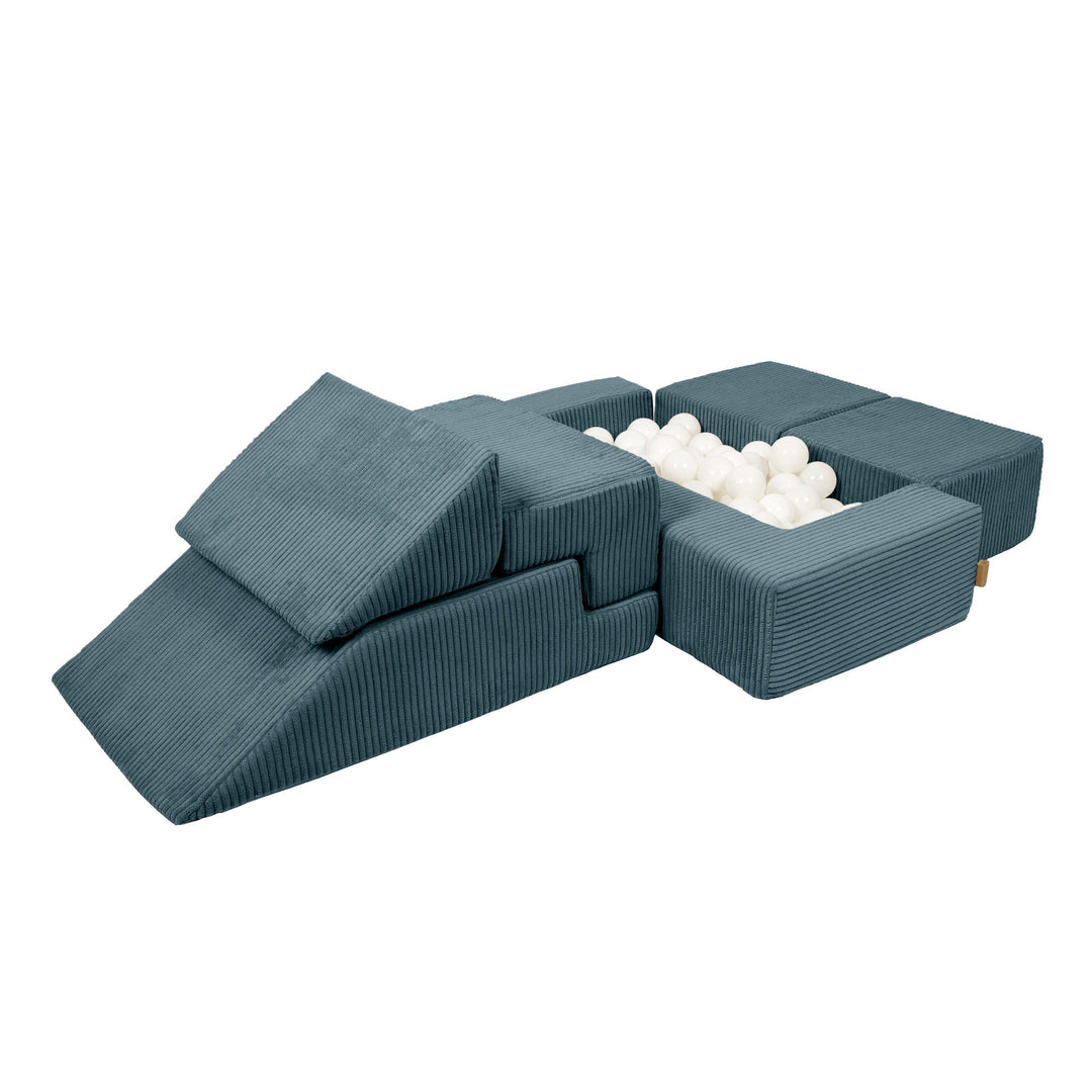 MeowBaby Aesthetic Bricks Kids Sofa - Turquoise