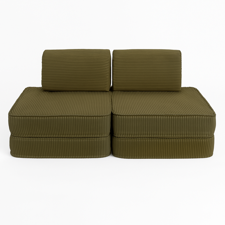 MeowBaby Aesthetic Pocket Kids Sofa - Basic - Khaki