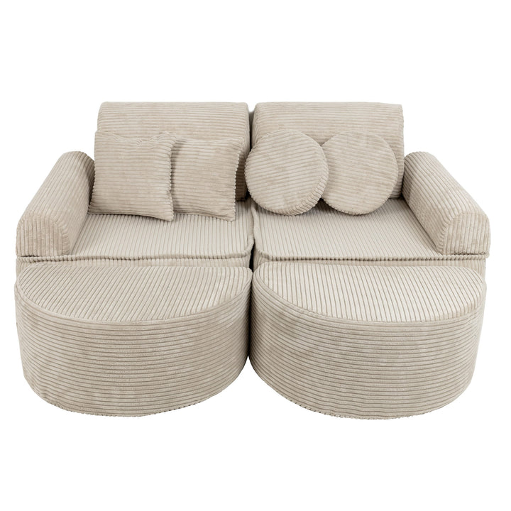 MeowBaby Aesthetic Pocket Kids Sofa - Max - Ecru