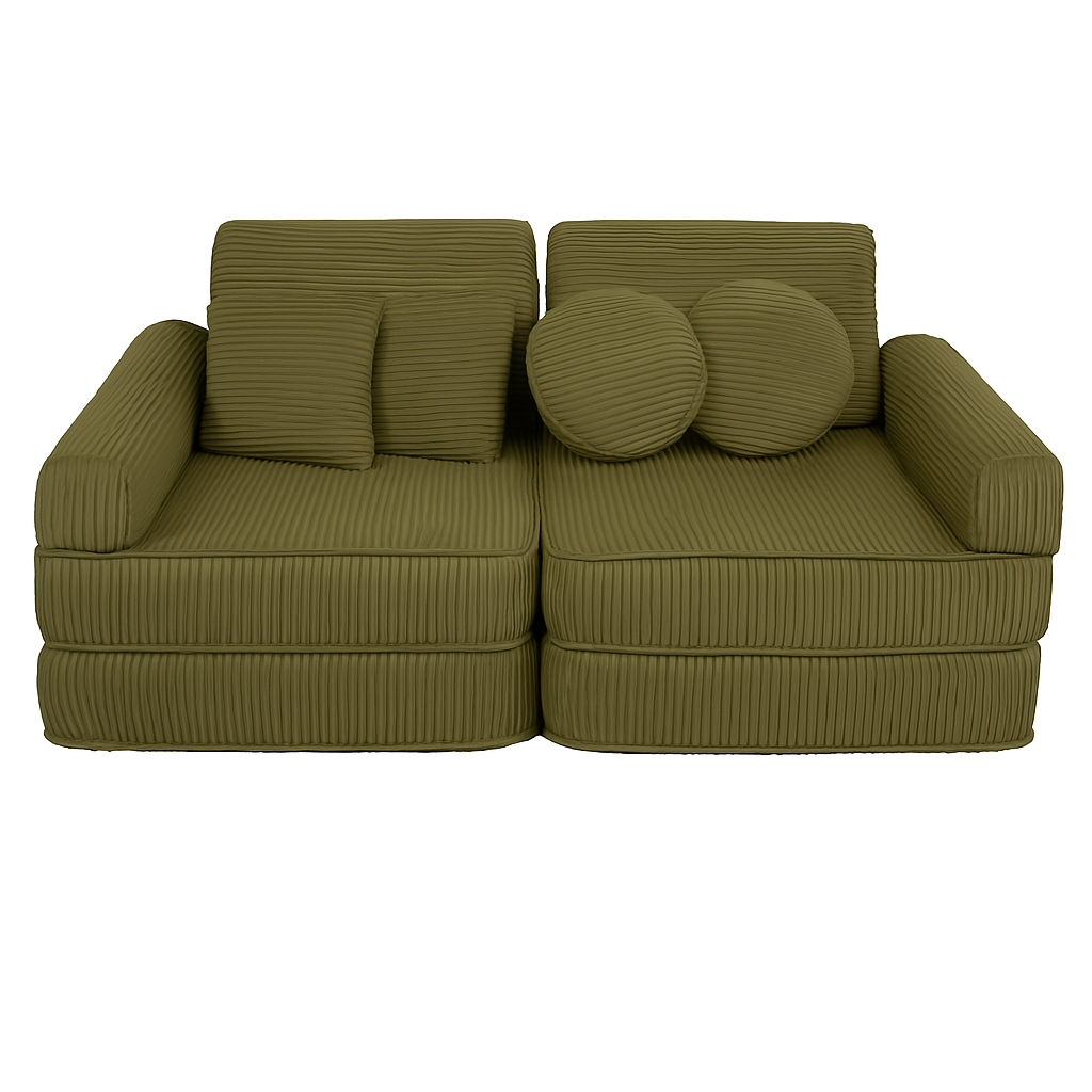 MeowBaby Aesthetic Pocket Kids Sofa - Plus - Khaki