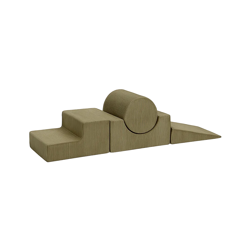 MeowBaby Shape Set 4 Elements in Khaki corduroy, foam shapes for toddler building play