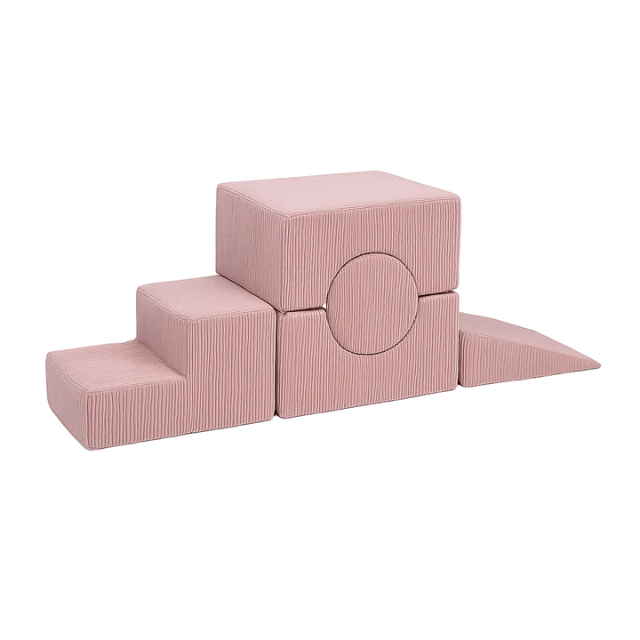 MeowBaby Shape Set 5 Elements in Powder Pink corduroy, foam shapes for toddler building play