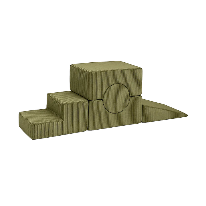 MeowBaby Shape Set 5 Elements in Khaki corduroy, foam shapes for toddler building play