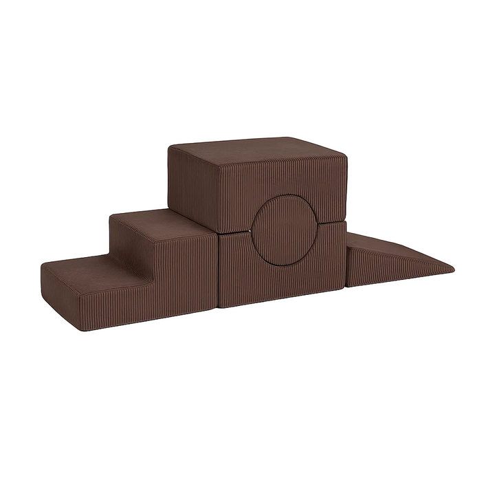 MeowBaby Shape Set 5 Elements in Brown corduroy, foam shapes for toddler building play