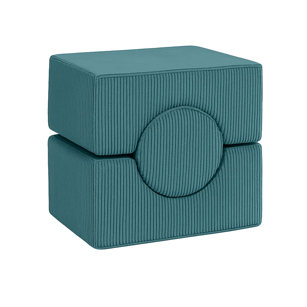 MeowBaby Shape Set 3 Elements in Turquoise corduroy, foam shapes for toddler building play