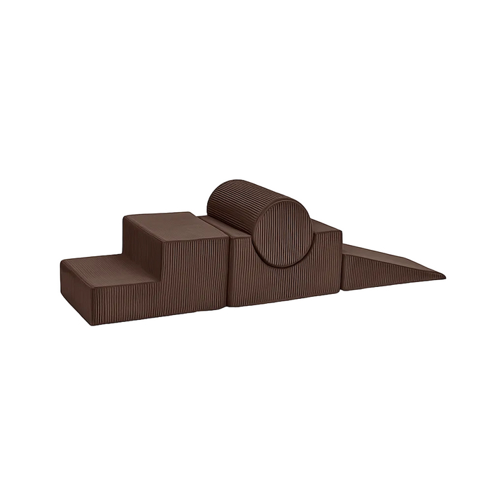 MeowBaby Shape Set 4 Elements in Brown corduroy, foam shapes for toddler building play