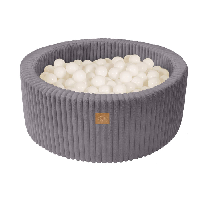 MeowBaby Jurassic Grey Churros round ball pit with corduroy cover