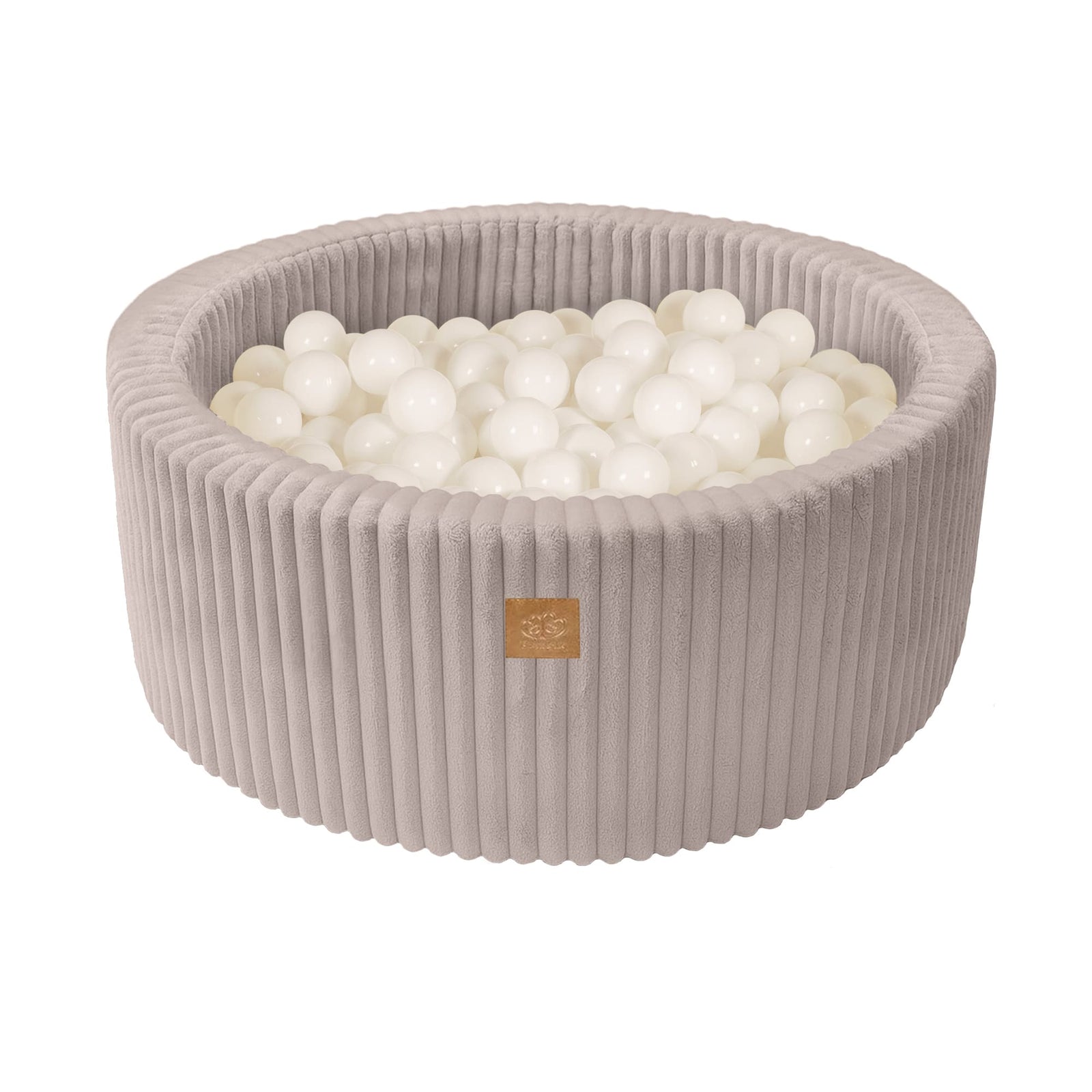 MeowBaby Pebble Beige Churros round ball pit with corduroy cover