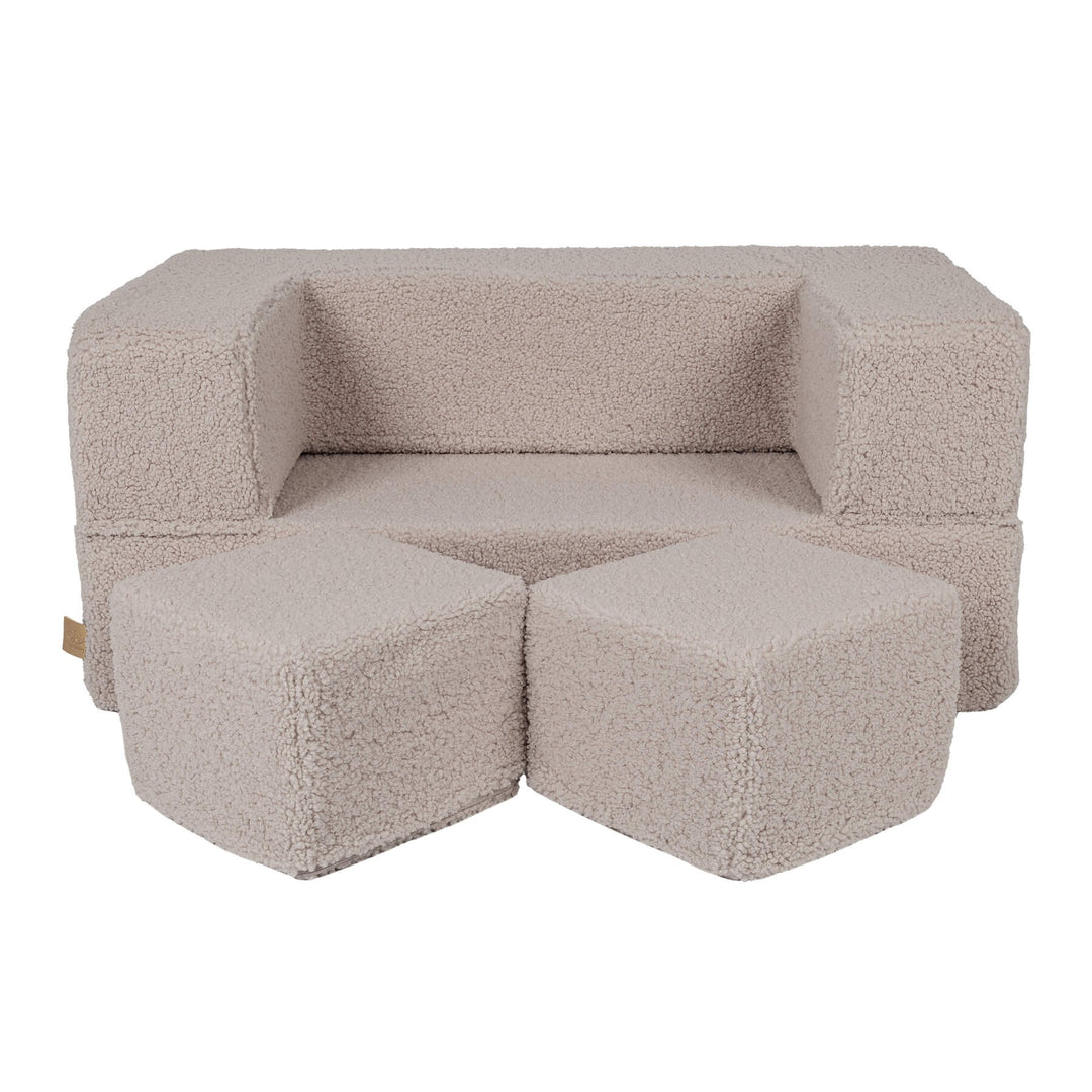 MeowBaby Bearly Cube Kids Sofa - Light Grey