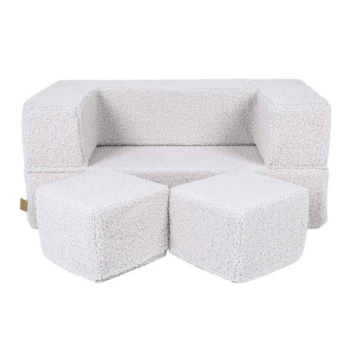MeowBaby Bearly Cube Kids Sofa - White