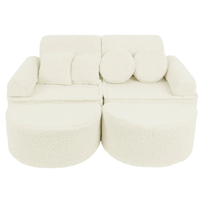 MeowBaby Bearly Pocket Kids Sofa - Max - Cream