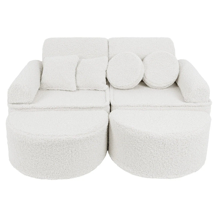 MeowBaby Bearly Pocket Kids Sofa - Max - Off White