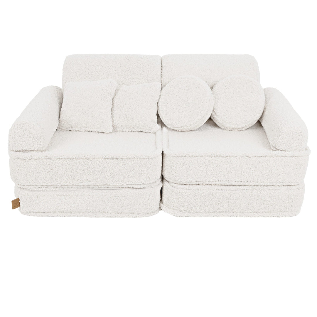 MeowBaby Bearly Pocket Kids Sofa - Plus - Off White